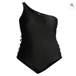 XOXO Women’s Plus Size 2X One Piece Swimsuit Cold Shoulder Bathing Suit Black